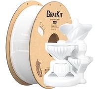 GratKit Filament PETG 1.75mm pour Imprimante 3D, Bobine de 1KG, Blanc | Enroulement uniforme, Facile à imprimer, Compatible avec AMS, Précision Dimensionnelle +/- 0.03mm