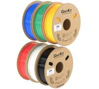 GratKit Filament PETG pour imprimante 3D 1,75mm, Précision Dimensionnelle±0,03mm, Neatly Wound, Bobine de 6 * 1KG, Noir, Blanc, Rouge, Bleu, Jaune, Vert