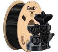 GratKit Filament PETG pour imprimante 3D 1,75mm, Précision Dimensionnelle±0,03mm, Neatly Wound, Bobine de1 KG, Noir