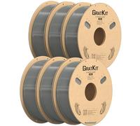 GratKit Filament PETG pour imprimante 3D 1,75mm, Précision Dimensionnelle±0,03mm, Neatly Wound, Bobine de 6 * 1KG, Gris
