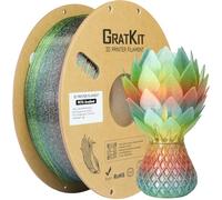 GratKit Filament PETG pour imprimante 3D 1,75mm, Translucide Arc-en-ciel PETG Filament Pour Imprimante 3D, Précision Dimensionnelle±0,03mm, Neatly Wound, Bobine de1 KG