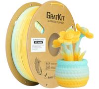 GratKit Filament PETG pour imprimante 3D 1,75mm, Translucide Dégradé Bleu Blanc Orange PETG Filament, Précision Dimensionnelle±0,03mm, Neatly Wound, Bobine de 1KG