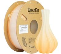 GratKit Filament PETG pour imprimante 3D 1,75mm, Translucide Dégradé Champagne Rose Blanc PETG Filament, Précision Dimensionnelle±0,03mm, Neatly Wound, Bobine de 1KG