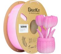 GratKit Filament PETG pour imprimante 3D 1,75mm, Translucide Dégradé Crème Rose Blanc PETG Filament, Précision Dimensionnelle±0,03mm, Neatly Wound, Bobine de 1KG