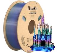 GratKit Filament PLA Arc-en-ciel Silk 1.75mm 1KG, Universe Rainbow | PLA Soie Multicolore, Facile à imprimer, Compatible avec AMS, AMSLite, Précision Dimensionnelle±0,03mm, Modèles, Décorations