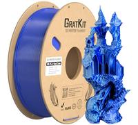 GratKit Filament PLA en soie pour imprimante 3D, Filament Bicolore de 1,75 mm, Précision±0,03mm, 1KG Bobine, Silk PLA Bleu et Argent