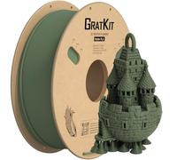 GratKit Filament PLA Mat 1.75mm 1KG Imprimante 3D, Matte Vert Armée | Finition mate, Facile à imprimer, Compatible avec AMS, AMSLite, Précision Dimensionnelle±0,03mm, Modèles, Décorations