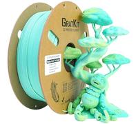 GratKit Filament PLA Mat Tricolor 1,75mm, Bobines de 1kg, High Speed Filament multicolore dégradé mat pour Imprimante 3D, Précision±0,03mm, Matte PLA Bleu, Vert Et Jaune