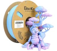 GratKit Filament PLA Mat Tricolore 1.75mm 1KG, Matte Bleu-Rose-Violet | Rose Ouartz, Multicolore dégradé mat, filament pla à grande vitesse, Facile à imprimer, Idéal pour Modèles Décoratifs et Art