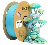 GratKit Filament PLA Mat Tricolore 1.75mm 1KG, Matte Rose-Bleu-Janue | Moonstone, Multicolore dégradé mat, filament pla à grande vitesse, Facile à imprimer, Idéal pour Modèles Décoratifs et Art