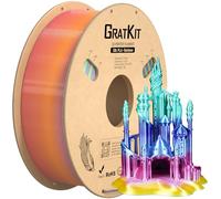 GratKit Filament PLA Silk Rainbow pour 1,75mm Imprimante 3D, Bobines de 1kg, Soie Filament changement de couleur, Précision+/- 0.03mm, 1000g Candy Rainbow PLA
