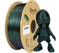 GratKit Filament PLA Sparkly Glitter 1.75mm Bobine de 1KG, 3D Imprimante Filament ±0,03mm Précision, 1000g Starry Sky PLA Vert Galaxie
