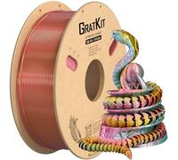 GratKit Filament PLA Tricolore en Soie 1,75 mm, Filament pour imprimante 3D, Précision Dimensionnelle +/- 0.03mm, Bobine 1KG, Silk PLA Bleu Or Et Rouge