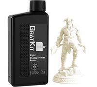 GratKit Résine 8K pour imprimante 3D à photopolymérisation UV 405nm, Haute précision, Faible odeur-1000g, Blanc
