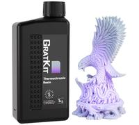 GratKit Résine Thermochromique pour l'Impression 3D, Passe du Gris au Violet, Haute Précision et Faible Odeur, UV Résine Photopolymère pour 405nm LCD DLP Imprimante 3D, 1000g
