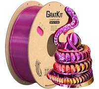 GratKit Soie Tricolore PLA Filament 1.75mm, FDM Filament Imprimante 3D, Précision Dimensionnelle +/- 0.03mm, 1KG Bobine, Silk PLA Or Rouge et Violet