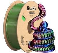GratKit Soie Tricolore PLA Filament 1.75mm, FDM Filament Imprimante 3D, Précision Dimensionnelle +/- 0.03mm, 1KG Bobine, Silk PLA Rouge Bleu et Vert