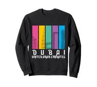 Gratte-Ciel Vintage Dubaï dans des Rayures colorées Voyage aux Émirats Arabes Unis Sweatshirt