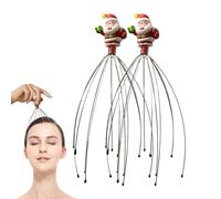 Gratte-cuir chevelu | Masseur de tête de pieuvre | Pince de massage de la tête de Noël, outil de massage de la tête portable et flexible pour massage relaxant de la tête et du corps