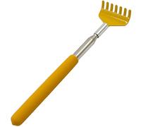 Gratte-dos en acier inoxydable, outil de grattage télescopique, portable et extensible avec poignée télescopique pour adultes, hommes et femmes, soulagement des démangeaisons (jaune)