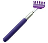 Gratte-dos en acier inoxydable, outil de grattage télescopique, portable et extensible avec poignée télescopique pour adultes, hommes et femmes, soulagement des démangeaisons (violet)