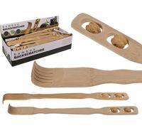 Gratte-dos en bambou avec rouleaux de massage d'environ 46 cm de long Gratte-dos bien-être