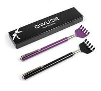 Gratte-dos extensible portatif, OWUDE télescopique Scratcher Tetractable Bear Griffe Métal Main Massager Outil Pack de 2 (Noir + Violet) (STYLE 1)