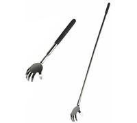 ootb Gratte Dos en INOX avec Manche télescopique en Silicone en Forme de Main