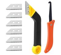 Gratte-joint, jeu de 9 gratte-joints pour carrelage, y compris 7 lames de rechange et 1 scie d'angle, lame de nettoyage pour carrelage, lame de rasoir