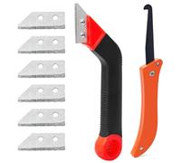Gratte-joints, set de 9 gratte-joints pour carrelage, y compris 7 lames de rechange et 1 scie d'angle, lame de nettoyage pour carrelage, lame de rasoir