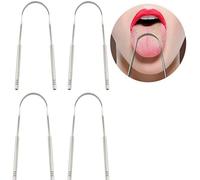 Gratte-Langue Acier Inoxydable 4-Pack Argent