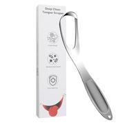 Gratte-langue en acier inoxydable 14,5 x 3,5 cm pour restaurer une plus fraîche - Brosse de nettoyage de langue pour hommes, femmes, adultes et