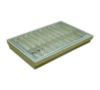 Gratte-pieds - avec couverture et bac - grille en métal 60 x 40 cm ACO