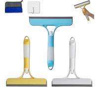 Grattoir 3 en 1 pour vitres de douche, nouveauté 2025, facile à nettoyer sans traces, pour salles de bains, cuisines, miroirs et vitres. (Multicolor)