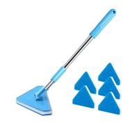 Grattoir à algues pour aquarium - Ensemble d'outils de nettoyage pour aquarium, nettoyeur d'aquarium avec brosse et 5 aquariums en acier inoxydable - Kit de nettoyage triangulaire avec brosse éponge