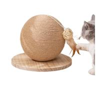 Grattoir À Boules en Sisal pour Chat - Jouet Interactif Résistant Aux Morsures avec Plume | Planche À Gratter Robuste pour Chats D'intérieur, Jeu De Salon De Chambre À Coucher, Plaisir Anti-Stress