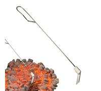 Grattoir à cendres, nettoyeur en acier inoxydable avec long manche, râteau de retrait des cendres pour poêle à bois - pour barbecue, foyer, poêle à bois, bouilloire, barbecue, feu de camp, fumoirs