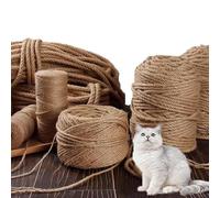 Grattoir à chat en corde de sisal en fibre torsadée de chanvre pour réparation/remplacement d'arbre à chat, décoration, jardinage, projets de bricolage (18 mm x 30 m)