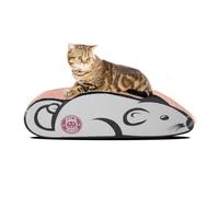 Grattoir à chat en forme souris, griffoir coloris gris - Longueur 36 x Profondeur 20.2 x Hauteur 11.6 cm -JUANIO