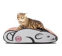 Grattoir à chat en forme souris, griffoir coloris gris - Longueur 36 x Profondeur 20.2 x Hauteur 11.6 cm -JUANIO- Gris G