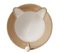 Grattoir à Chat en sisal - Tapis Rond avec en sisal - avec Balle de Jeu - Planche d'exercice et de Repos Durable pour Animaux de Compagnie - pour Balcon, Salon, Chambre à Coucher, Aire de Jeu