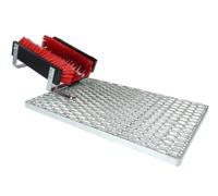 Grattoir à Chaussures extérieur avec 3 brosses - Nettoyeur de Chaussures Robuste en Acier, paillasson antidérapant sans Fixation, idéal Chantier, Atelier, entrée