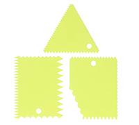 Grattoir à crème pour gâteau, pâte, bord de dents irrégulier, bricolage plus lisse, 3 pièces/ensemble (Verte)