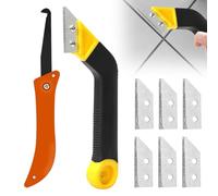 grattoir a dejointer carrelage,gratte joint carrelage -9 pièces Grattoir à Joints brosse a jointcarrelage,decolle papier peint,avec Rechange et 1 Scie Coudée, Grattoir Rasoir Nettoyage pour Carrelage