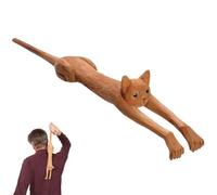Grattoir à dos en forme de chat, 48 cm, en bois de tilleul, long manche pour un soulagement instantané des démangeaisons et une relaxation corporelle, pour jeunes et moins jeunes, tout le monde peut