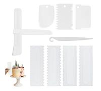 Grattoir à Gâteau, 9 Pièces Réglable Grattoir Gateau, Spatule Lisseur Gateau Patisserie Décoration Peigne Cuisine Moule Cuisson Outil pour Gâteau, Crème, Pâtisserie