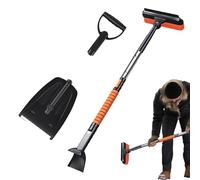 Grattoir à glace, brosse à neige, kit de balai à neige - Spatule à neige pliable avec poignée en mousse et manche en aluminium épaissi, brosses à neige amovibles de grande capacité pour
