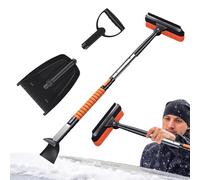 Grattoir à glace, brosse à neige - Kit de pelle pliable | Balai à neige pliable portable avec poignée ergonomique rétractable, pelle en métal résistant de grande capacité pour voitures, motos