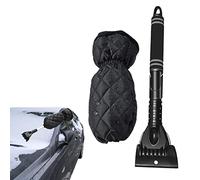 Grattoir à glace de voiture avec gants en velours évolutif, multifonction, tête de brosse à glace pour voiture, SUV, camion, pare-brise de camion, fenêtre à la maison