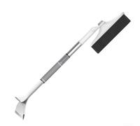 Grattoir à glace pour voiture avec tête de brosse rotative pour une manipulation optimale de la neige et de la glace (gris)